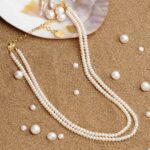 Freshwater Button Pearls AAA+ Quality 2 Layers Necklace