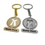 Customized Name Keychain, Steel Piloshed Hand Carved Key Chain Rough and Tuff Keyring (Silver)