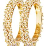 Traditional Pearl Studded Gold Plated Bangles for Women and Girls