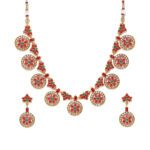 Red & Green Gold-Plated Jewellery Set