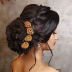 GOLDEN ROSE BRIDAL HAIR PINS Hair Clips 4pc Glittering Hairpins Wedding Women & Girls Hair Accessories Bridesmaid Headpiece Wedding Hairpin