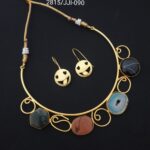 Exclusive Bohemian Brass | Neckpiece With Brass Smiley Earrings