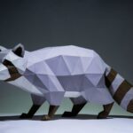 Racoon Paper Craft, Digital Template, Origami, PDF Download DIY, Low Poly, Trophy, Sculpture, 3D Model