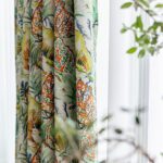 Oil Painting Leaves Printed Curtains