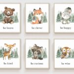 Woodland Nursery wall art, Bear Wall art, Forest nursery- Nursery Prints Watercolor Woodland- Digital Print Only W02