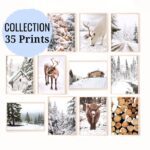 35 Winter prints, Christmas printables, holiday decor, posters for digital download, printable wall art