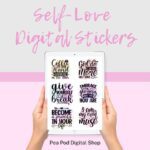 Affirmation Stickers/Self Love Phrases/Digital Sticker Pack/Positive Stickers/Digital Planner Stickers/Goodnotes Stickers Bundle/PNG sticke